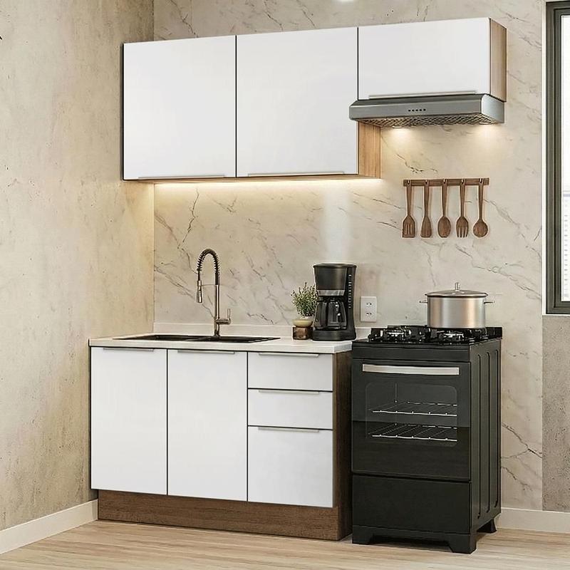 Armário de Cozinha Compacta 180 cm Lux Madesa 03 - Armário de